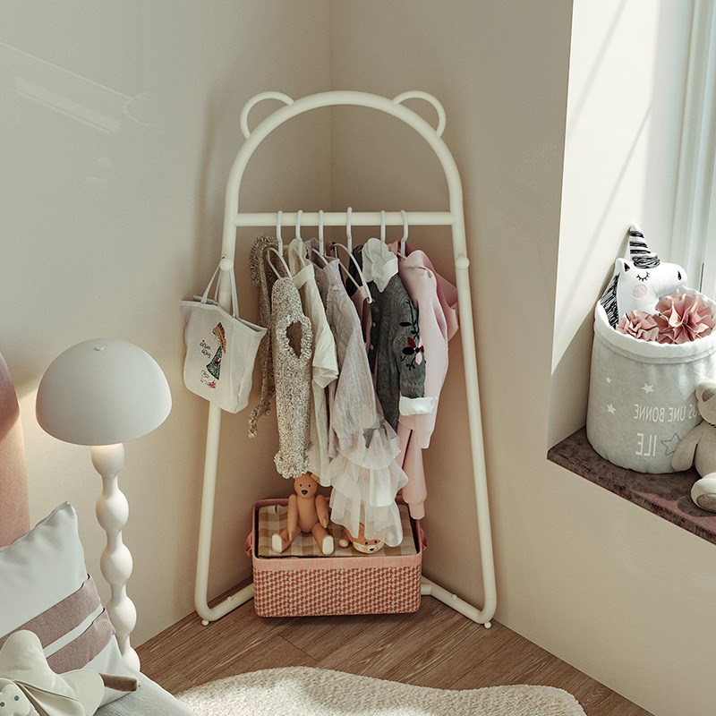 卧室落地挂衣架家用转角儿童衣帽架拐角I室内角落衣服收纳晾衣架
