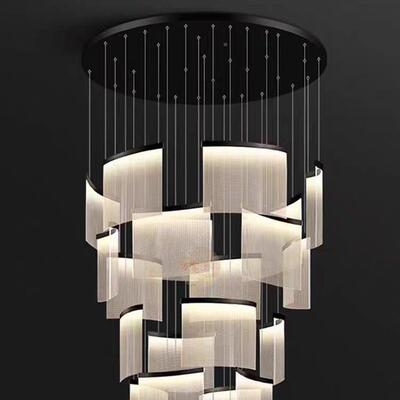 复楼大吊灯代21692简约现大气客厅酒店大堂楼售楼部轻奢瓦片梯式