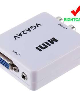 VGA转AV转换器PC TO AV电脑转电视VGA转RCA莲花接口转换器VGA2AV