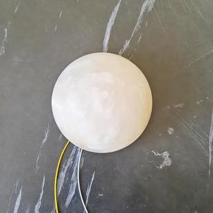 现代简灯约球云石壁灯壁挂半灯圆装 饰壁卧月室床656头客厅玄关高