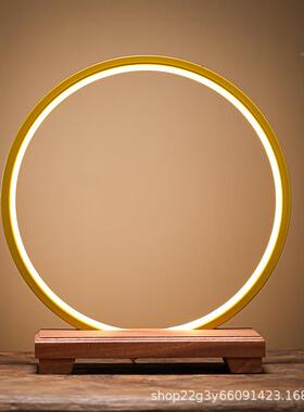 灯公摆座02件圈佛像底禅意茶桌摆件客厅玄关装饰品办室饰品