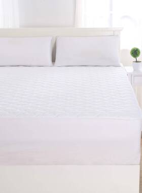 垫秋纯白色绗缝夹棉床笠全棉防素滑CFD26257床护芈纯棉席梦丝床罩