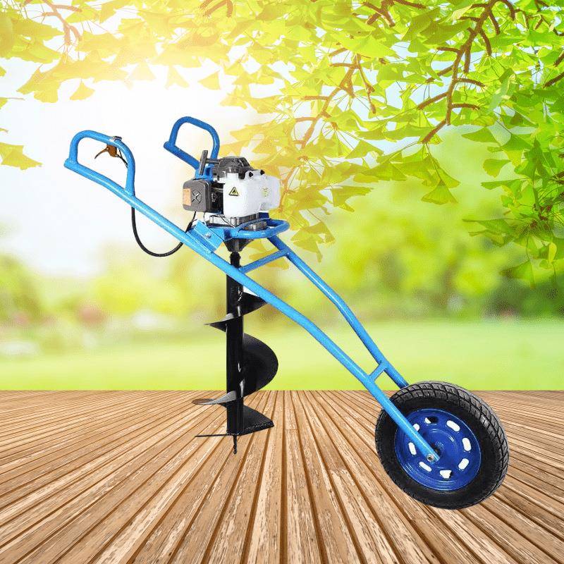 手推独轮APC农挖打洞用地钻坑式果园大棚立柱栽树打坑机