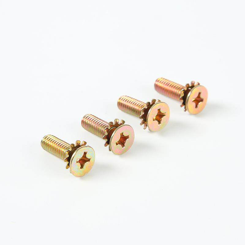 B974钉G.9沉头十字锥形锯齿垫319圈螺防松锁紧镀彩沉头0锥垫二组