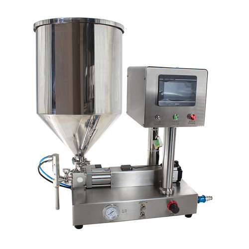 膏体液体定量灌装机 半自动化妆品蜂蜜罐装机 气动伺服凝胶灌装机