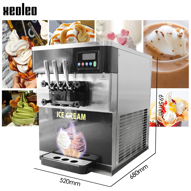 冰激凌机商用三色冰淇淋机圣代甜筒机雪糕机奶茶店出口出口专用