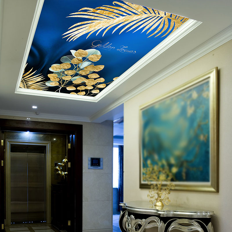 艺术玻璃吊顶装饰客厅玄关走廊过道亚克力透光板天花顶部造型镂空