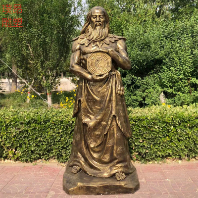 伏羲玻璃钢雕塑三皇五帝仿铜人物雕像太昊伏羲氏神话传说铜像定制