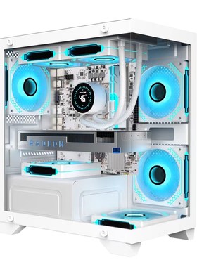 九尾狐T2 海景房机箱电脑机箱台式机matx全侧透明diy外壳itx白色