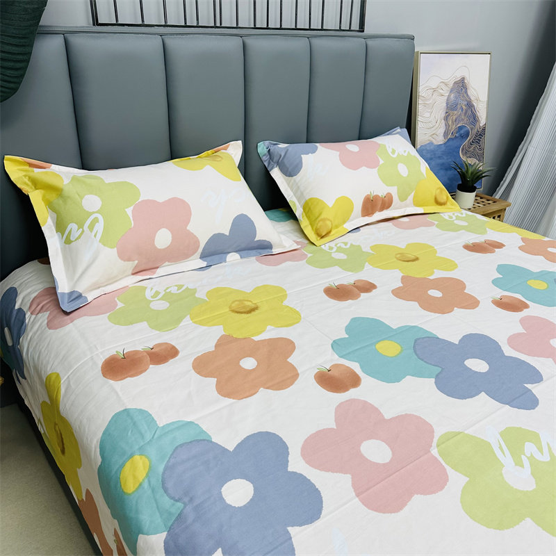 加厚高端老粗布牀单单件纯棉睡单粗布炕单三件套枕套褥单帆布纯棉