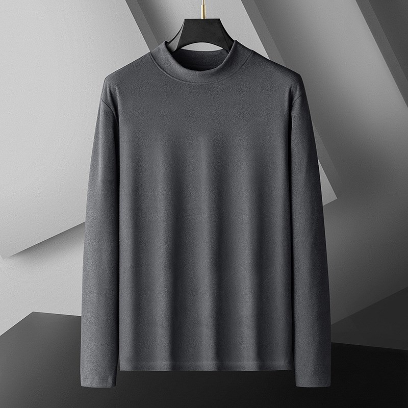 秋冬大码半高领德绒打底衫男胖子宽松保暖内搭300斤加肥加大秋衣