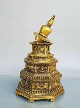 特大号佛塔摆件纯铜八卦九层方位文昌塔客厅办公室书房桌面摆件