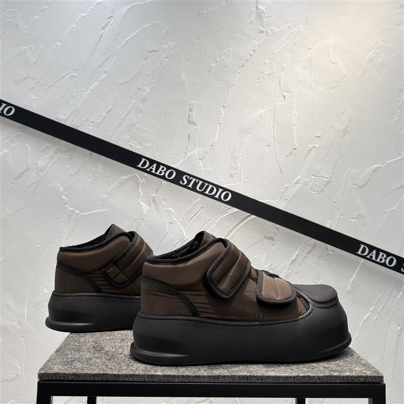 男鞋2025新款冬季加绒保暖棉鞋百搭潮厚底增高鞋中帮魔术贴大头鞋