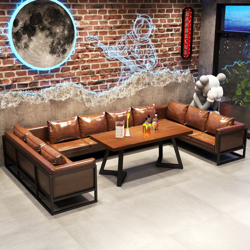 工业风酒馆咖啡厅酒吧沙发桌椅烧烤店火锅西餐厅餐吧清吧卡座沙发