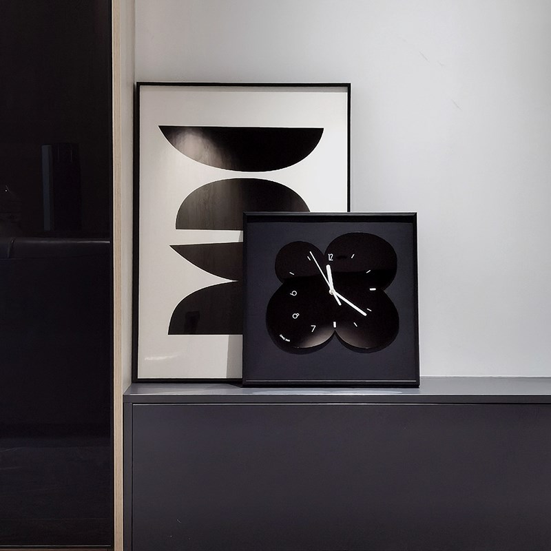 简约现代电表箱装饰画2025新款免打孔客厅静音时钟电表箱遮挡挂画