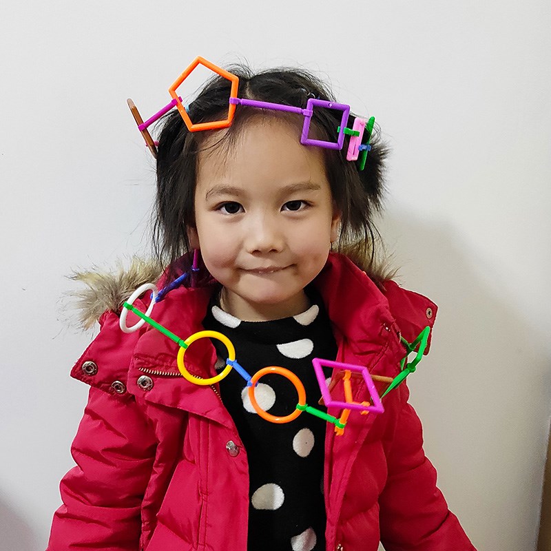 幼儿园桌面拼插拼j搭加厚聪明积木棒拼装益智玩具男童女孩3456-7 - 实物图