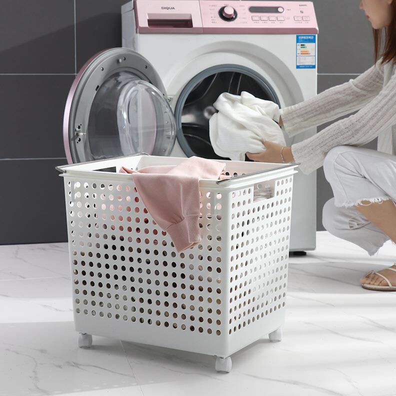 收纳筐厕所轮脏衣篓脏衣服可移动框框大号洗衣篮推车网红脏衣篮带