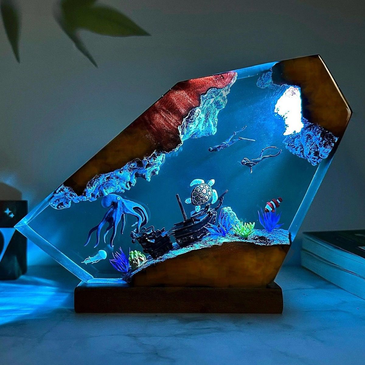 海洋摆件创意小夜灯树脂