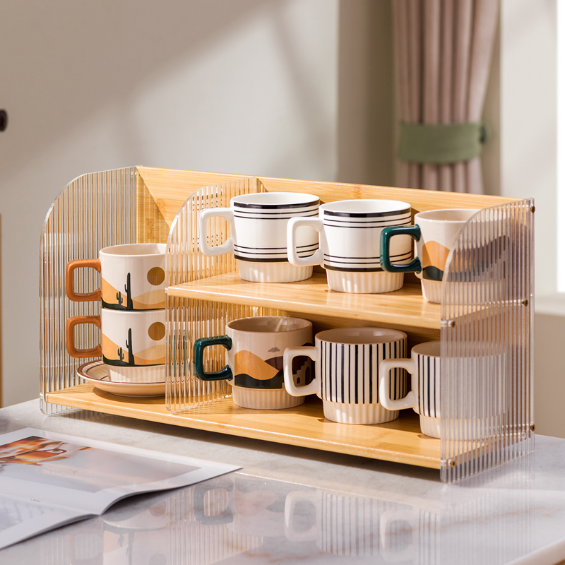 餐桌收纳神器零食饭桌上双层亚克力大容量杯架客厅茶X几桌面置物