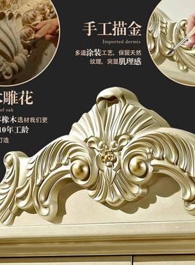 衣现代12951简花约用五门实木简易大衣柜香槟金色储物柜雕柜木质