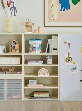 北欧inas实木环保儿童教具柜书柜绘本架子白板书架组合书桌文具柜
