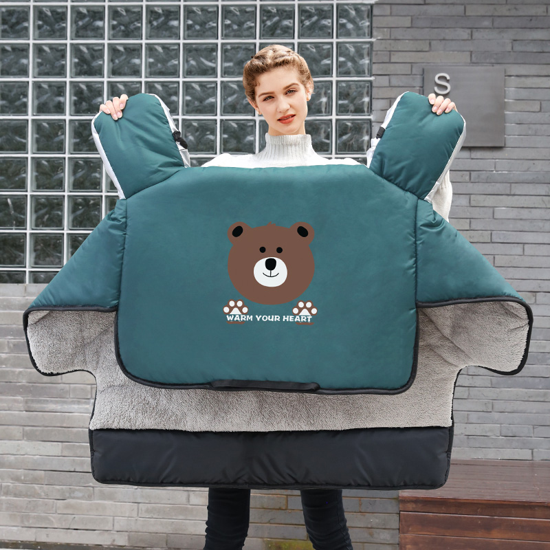 电动摩托车c挡风被冬季加绒加厚防寒防水电车电瓶自行车春秋冬天