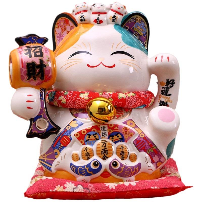 金石工坊招财猫件开业招摆财储蓄猫罐大sc1010号陶瓷开业礼品存钱