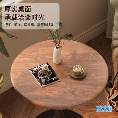 桌莱澳圆形洽谈阳台子家用圆茶几餐桌W-126015咖啡桌桌小户型桌郁