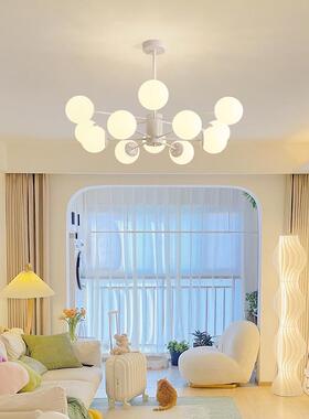 奶油风客厅吊灯现简餐厅灯41917北约欧大气家用灯魔豆代室主灯中