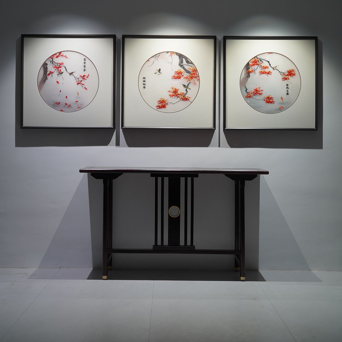苏绣纯手工绣花餐厅入户玄关客厅装饰画中国风高档中式卧室刺绣画