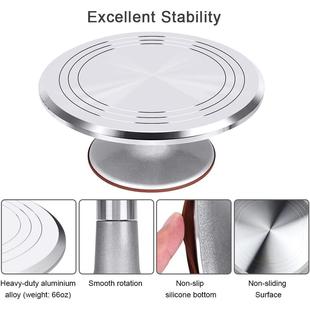 Ba转kngi12寸铝合金裱花转台蛋AL069糕转盘陶艺铸铝裱花台带锁蛋