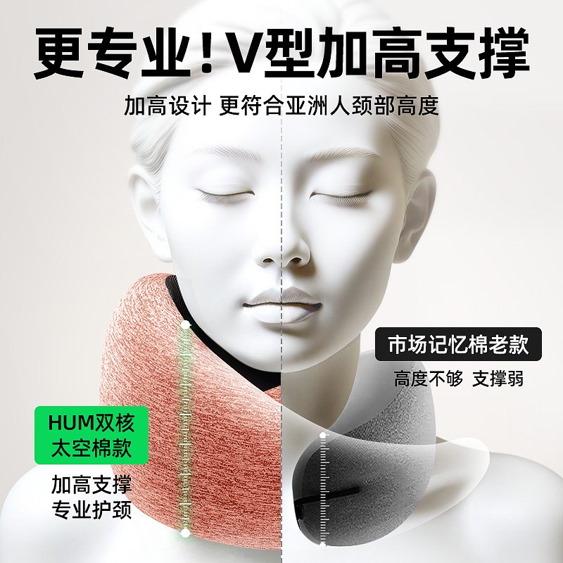 鸵鸟U型枕旅行专用飞机护颈椎脖枕头颈枕可携式开 W车睡觉支
