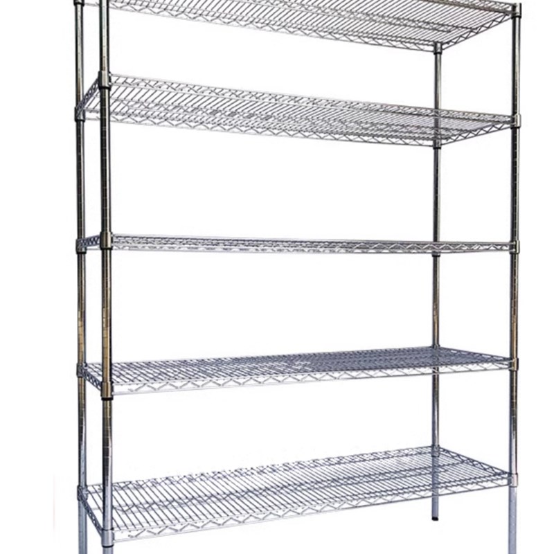 轻型简易货架置物架多层不锈钢仓库移动镀铬线网物料架带轮展示架
