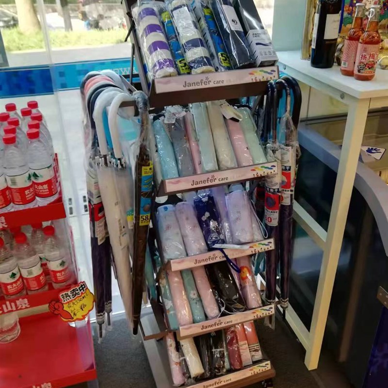 新款美宜佳超市5.0雨伞架收纳雨具架可移动适合小型便利店可折叠