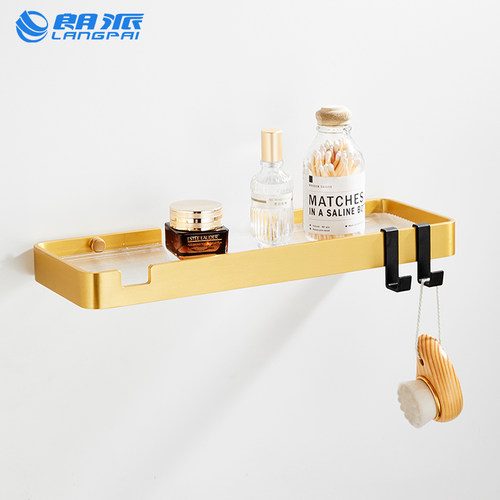 金色亚克力卫生间镜前置物架壁挂淋浴房浴室收纳隔板洗手台置物架