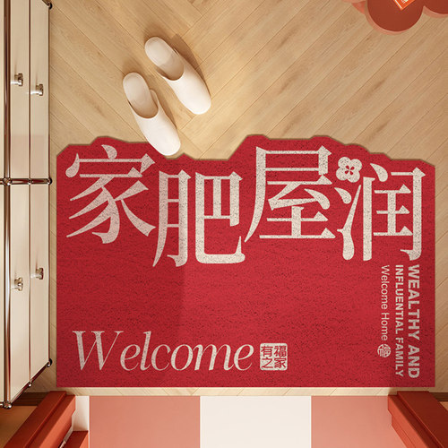 新年丝圈b入户门地垫大门口脚垫防护进门地垫pvc兔年门垫定制垫子