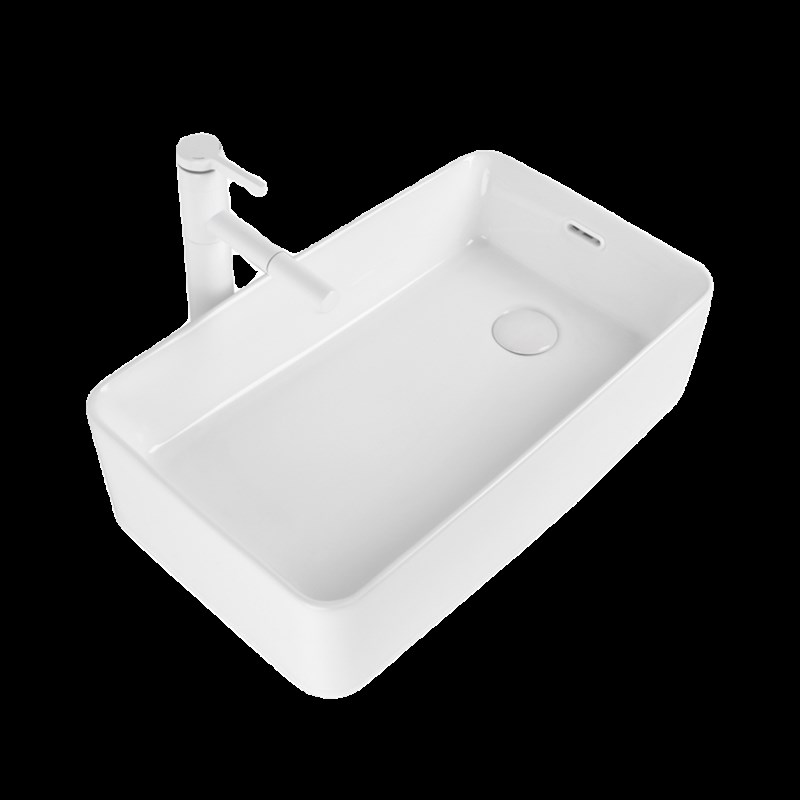 侧边下水台上盆洗手盆阳台卫生间家用长方形洗脸盆左右排水偏孔