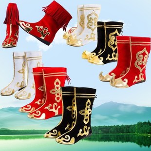 蒙古舞演出女靴男靴古装 民族舞蹈靴 蒙古靴美猴王演出靴儿童打鼓鞋