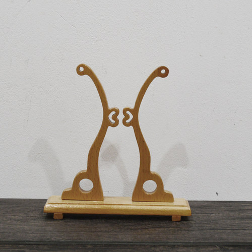 团扇扇架仿乌木娄空扇架宫扇底座榉木扇子架实木扇架摆放扇子架子