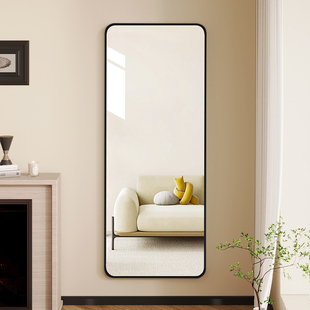 穿衣镜免打孔壁挂式 镜子贴墙自粘宿舍试衣镜出租屋U卧室家用全身