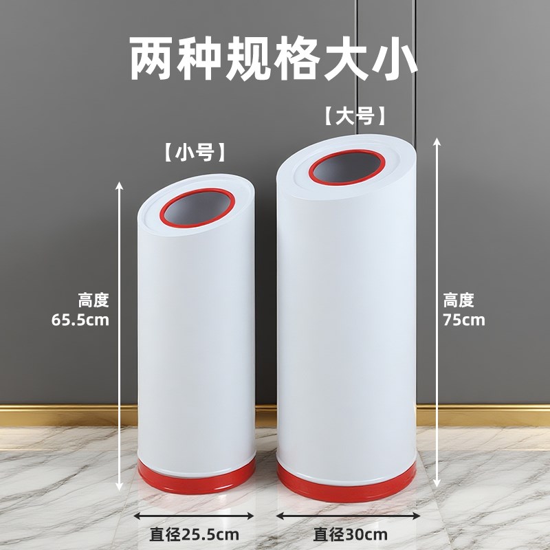 垃圾桶商用大容量大号圆形无盖咖啡奶茶店无盖商场酒店斜口收纳桶