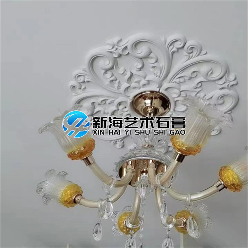 镂空法式灯盘灯圈石膏花朵花圈墙面天花板装饰造型石膏线条虎头线