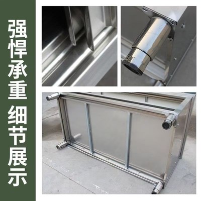 整体焊接304特厚1.0不锈钢拉门工作台厨房橱柜操作台厨房酒店放碗