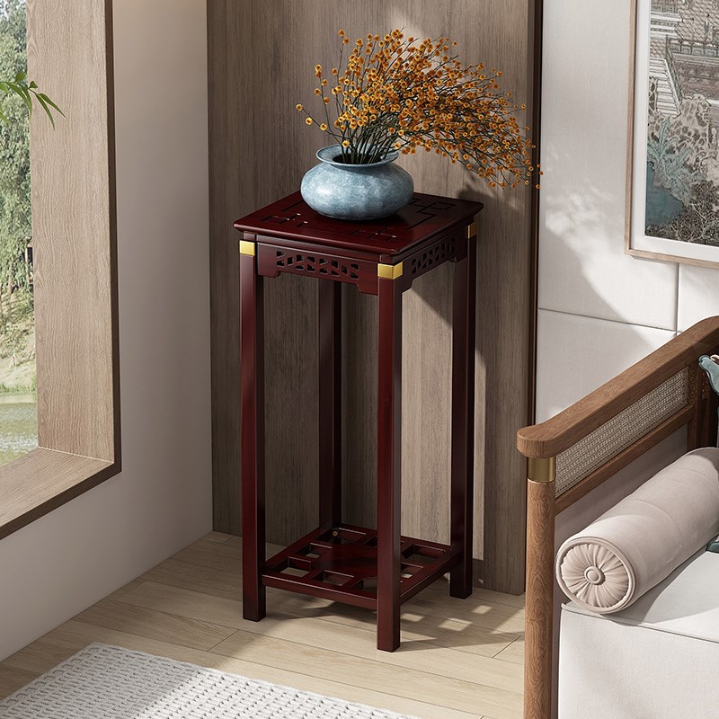 花架子客厅落地式花盆底架中式多层实木摆件展示架新款阳台植物架