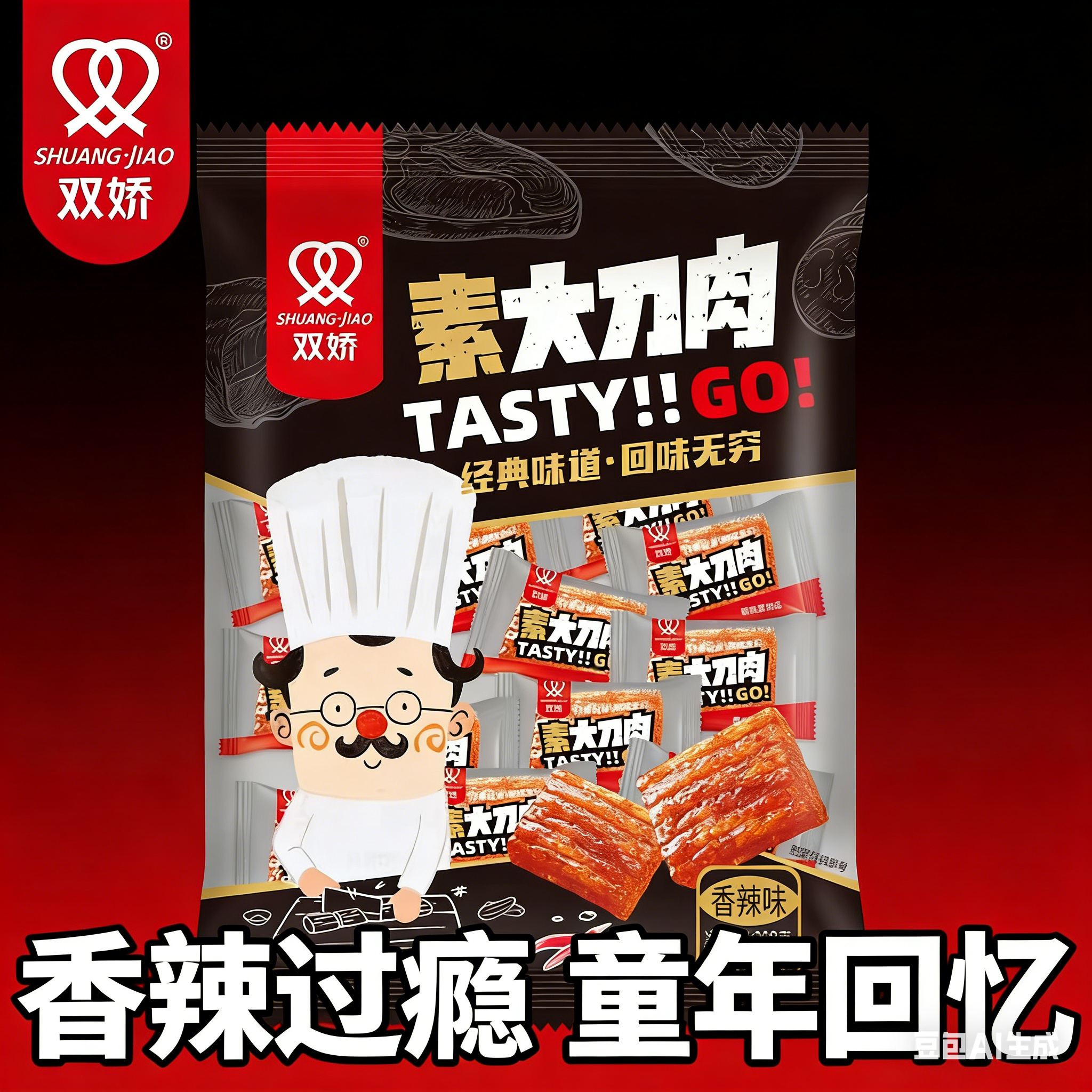 素大刀肉辣条儿时怀旧麻辣解馋小零食网红爆款休闲食品208g大包