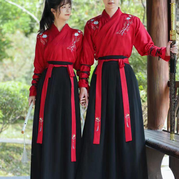 仙气夏男古风男士侠客学生魏晋风中国风改良版大码汉服演出服现代