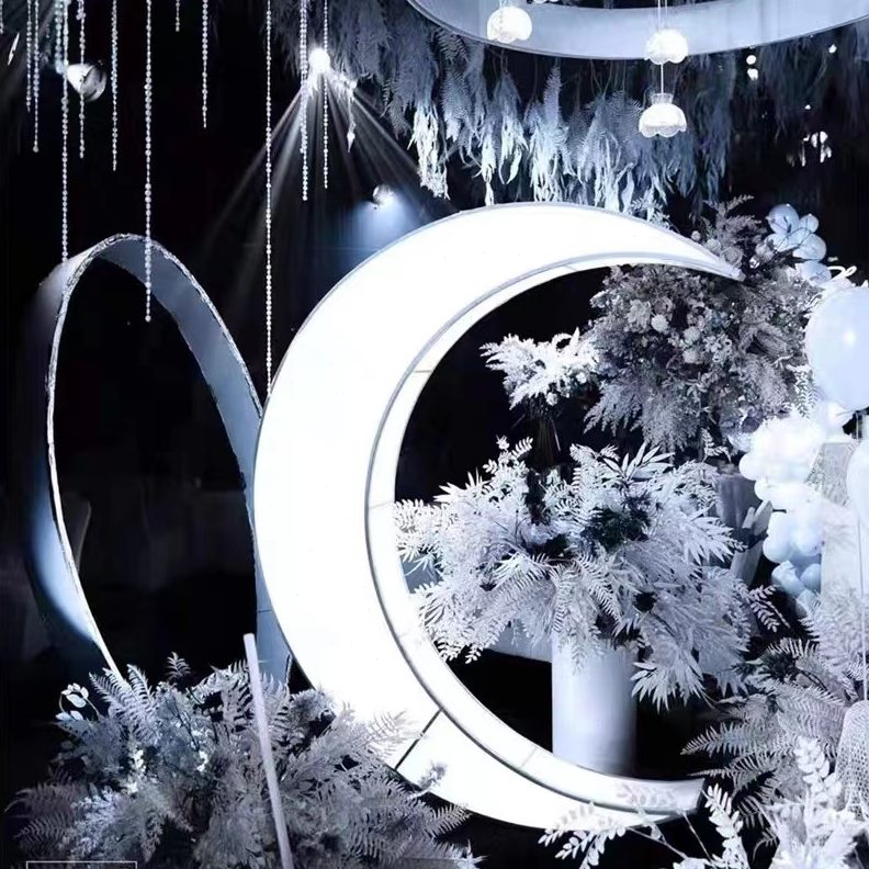年堂婚庆道具酒店置2022月亮婚礼婚礼星空发光拱门新款背景布装饰