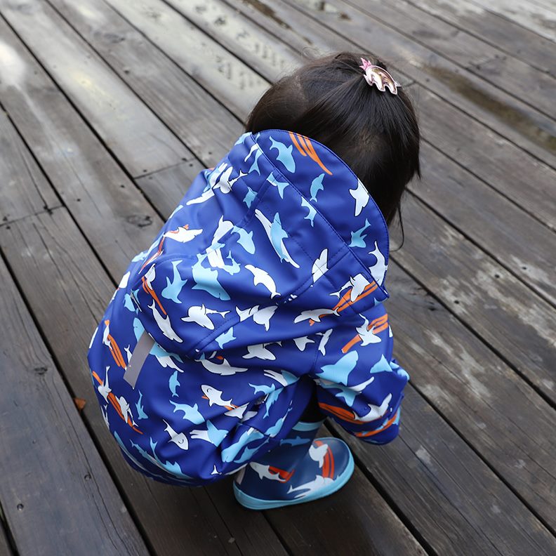 儿童雨衣男女3雨披宝宝岁小学生孩冲锋衣幼儿园-防风7