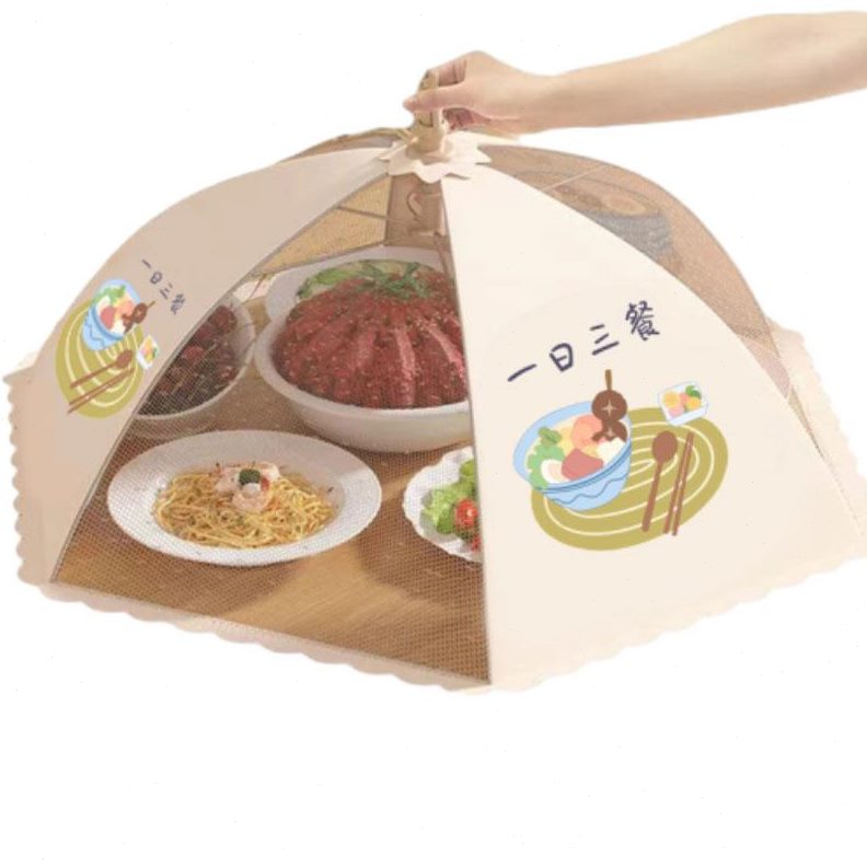 防蚊圆形饭菜罩壁挂保温家用厨房餐桌罩罩长方形盖子菜物折叠食