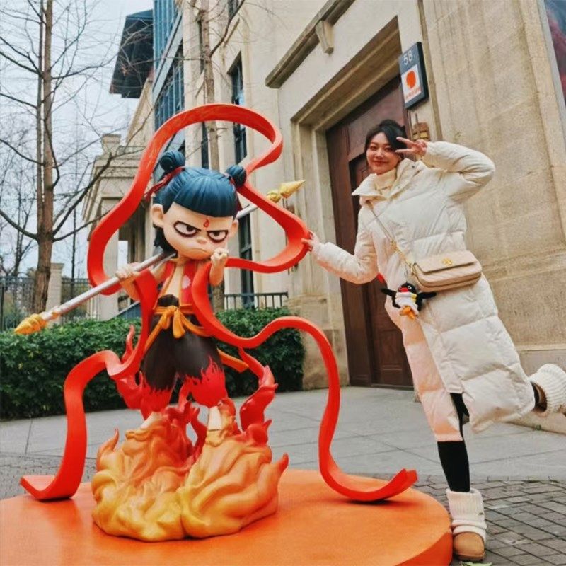 哪吒魔童玻璃钢雕塑敖丙人物模型商场落地户外美陈景区装饰大摆件
